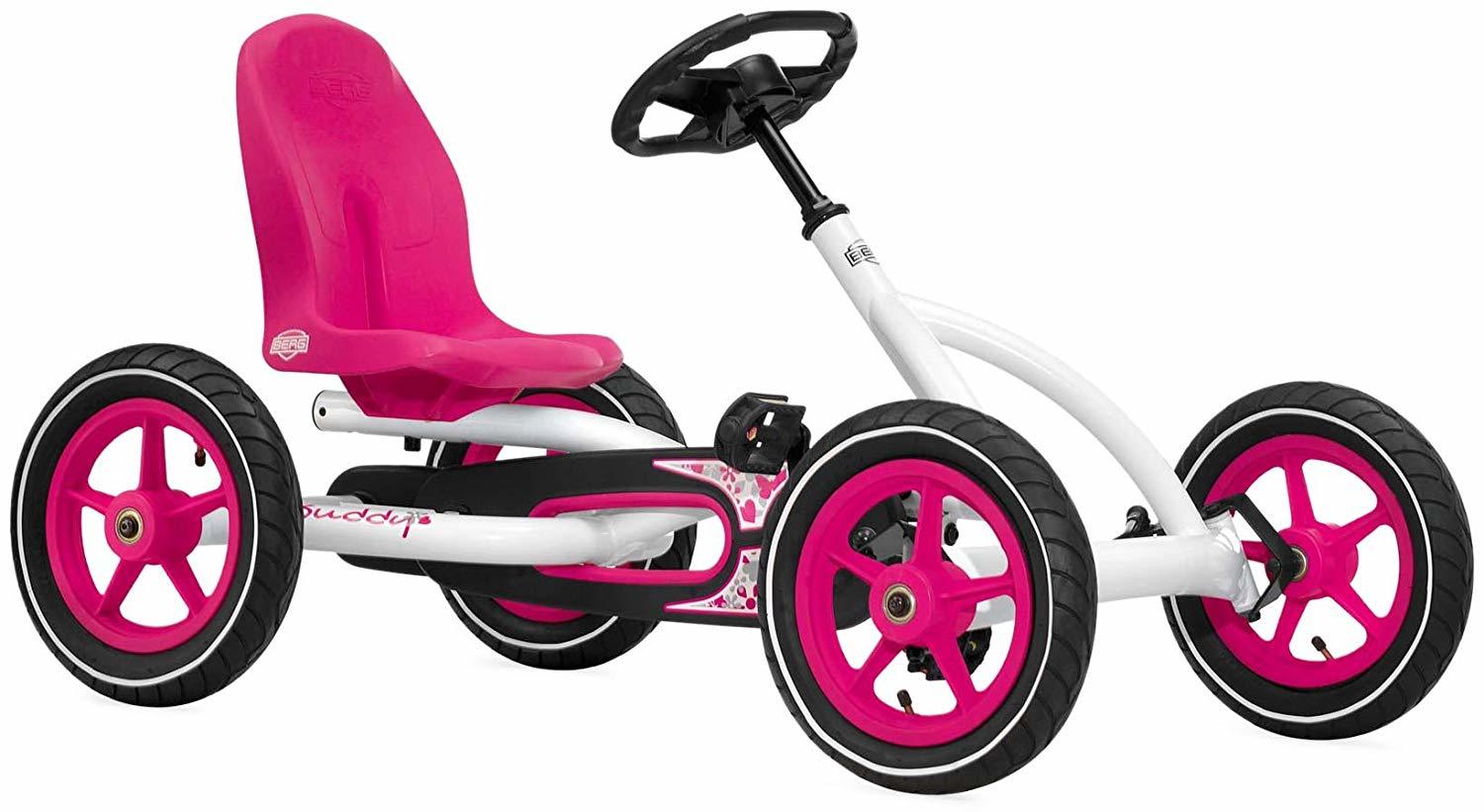 kart rosa coche pedales rosa